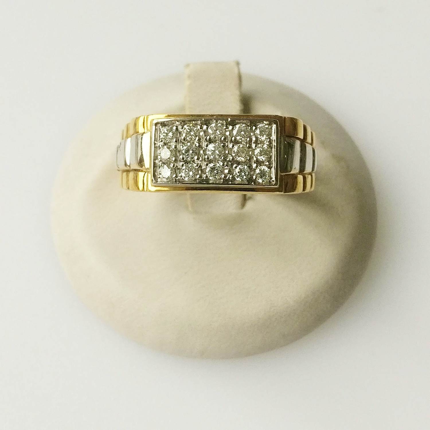 18K gouden herenring met diamant – 0,38 ct kopen? Bied vanaf 1600!