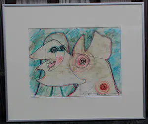 Gerard Fieret - Ingelijste gemengde techniek op papier kopen? Bied vanaf 99!