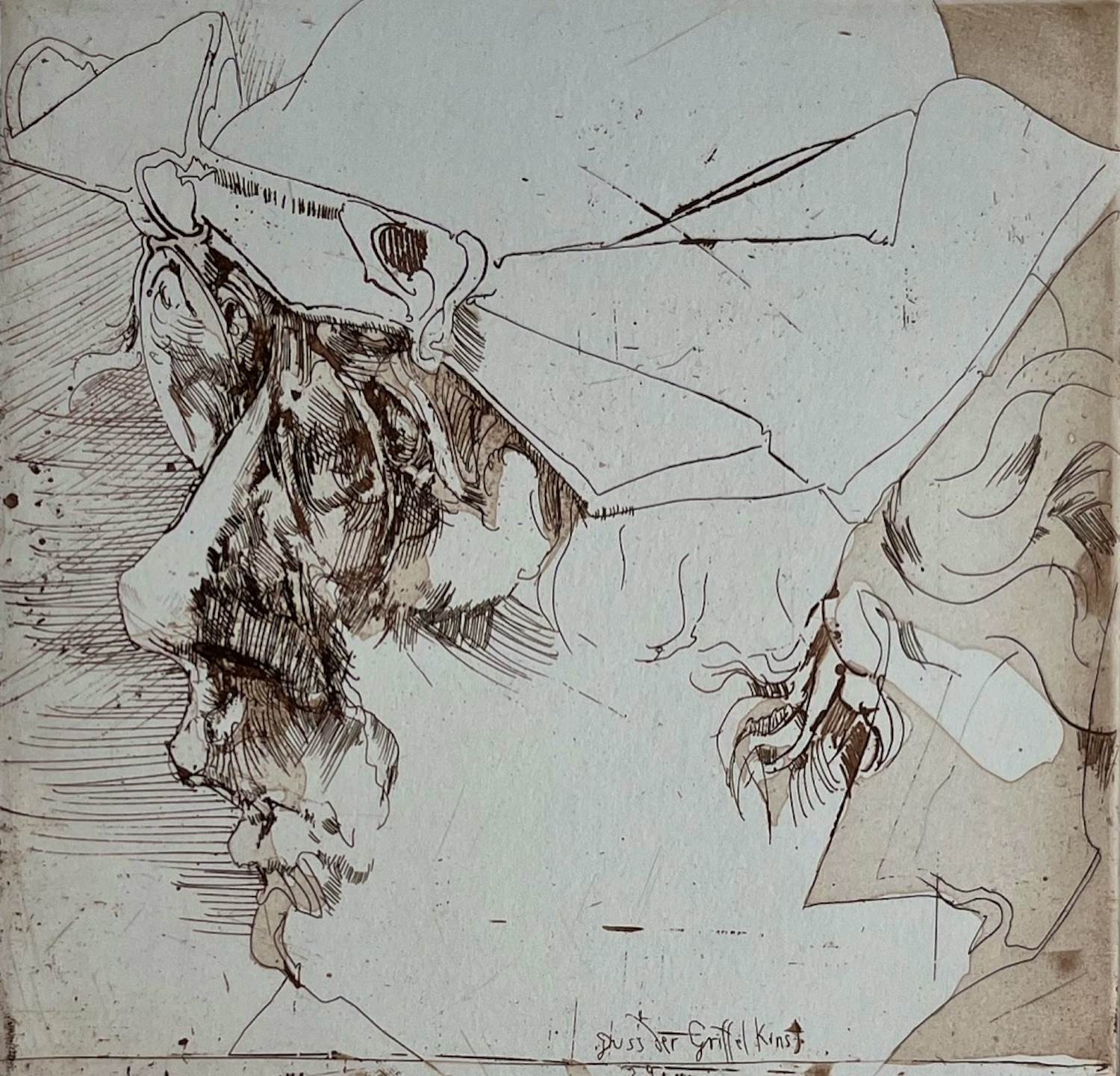 AcheterHorst Janssen - Gruss der Griffelkunst - Signierte Original Farbradierung 1980 - Selbstportrait? Enchérissez de 190!