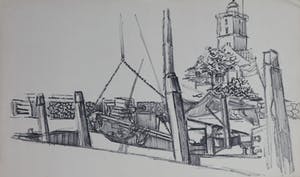 Joe Wols - Lot van drie tekeningen op papier, Landschappen kopen? Bied vanaf 1!