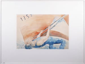 Gemma Vermeulen - Aquarel, Windsurfer - Ingelijst kopen? Bied vanaf 1!