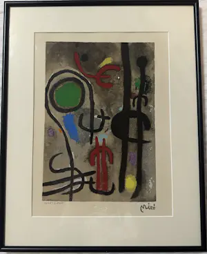AcheterJoan Miro - Cartones 23: Femme Oiseau Dans La Nuit, Lithographie? Enchérissez de 150!