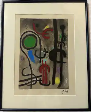 Joan Miro - Cartones 23: Femme Oiseau Dans La Nuit, Lithographie vendu pour 150€ !