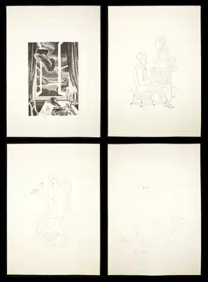 Carel Willink - Lot van vier litho's, diverse voorstellingen verkocht voor € 1!