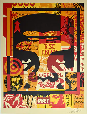 Shepard Fairey - Face Collage I - offset - handsigned kopen? Bied vanaf 1!