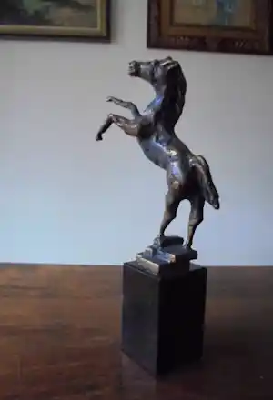 Ruurd Hallema - steigerend paard-prachtig patina. verkauft für € 205!