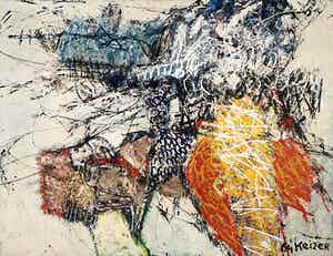 Jerry Keizer - olieverf op doek - zonder titel - 1964 verkocht voor € 1250!