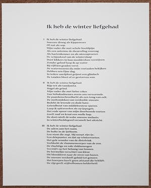 Jan Wolkers - Ik heb de winter liefgehad, zeefdruk + gedicht kopen? Bied vanaf 225!