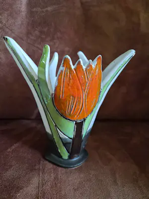 Ed Meissenberg - Tulpenvaas oranje met brons accenten kopen? Bied vanaf 60!