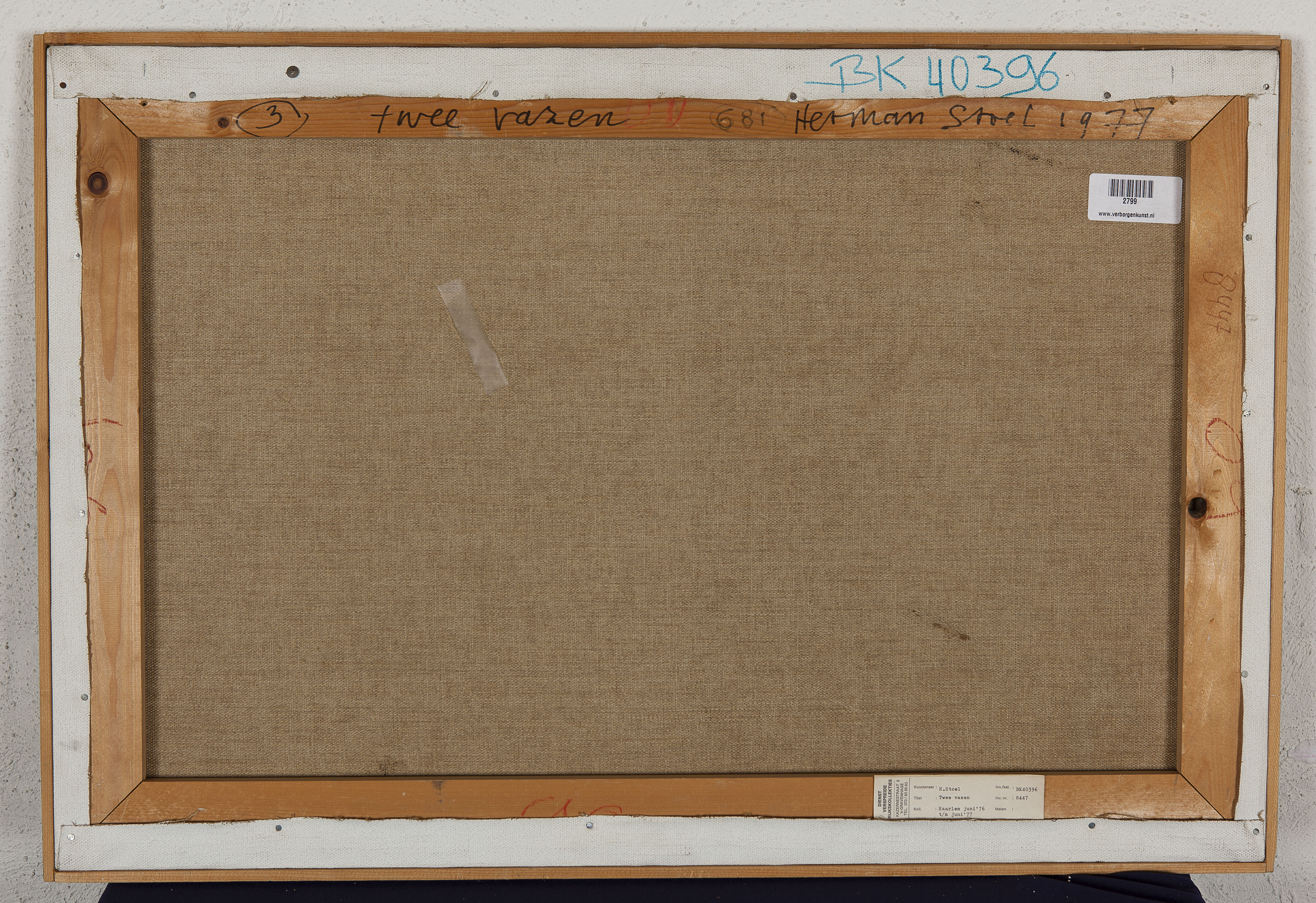 Herman Stoel - Twee vazen - Olieverf op doek - gesigneerd r.o. - herkomst BKR Haarlem - 1977 kopen? Bied vanaf 10!