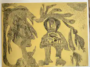Ursula Schultze-Bluhm - Radierung aus "Die Mondbohne", Blatt 3, signiert, 1967 verkauft für € 75!