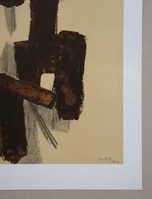 Pierre Soulages - Peinture sur papier - Lithografie - 1962 - Gesigneerd en gedateerd kopen? Bied vanaf 240!