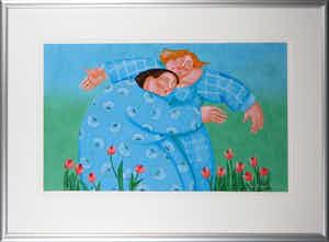 Ada Breedveld - Zeefdruk, Zonder titel III - Ingelijst verkocht voor € 60!