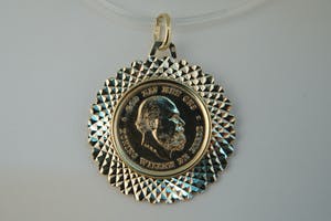 1619 - Geel gouden munthanger kopen? Bied vanaf 350!