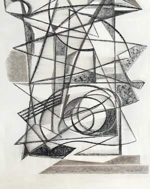 Silvin Bronkart - Prächtige und großformatige abstrakte Komposition aus dem Jahr 1954 kopen? Bied vanaf 800!