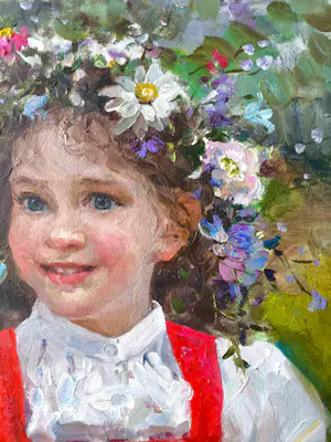 Vladimir Goussev - Portret van een meisje kopen? Bied vanaf 400!