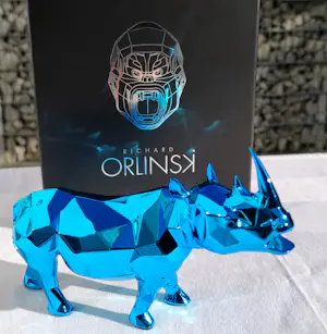 Richard Orlinski - RHINO SPIRIT (AZUR BLUE EDITION) - Skulptur kopen? Bied vanaf 250!