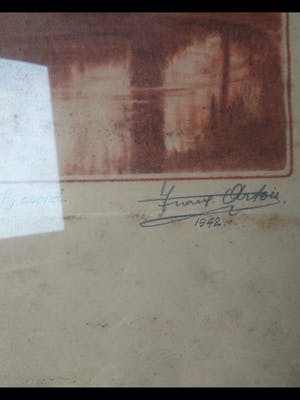 Niet of onleesbaar gesigneerd - De waterplas bij avond 1942. kopen? Bied vanaf 10!
