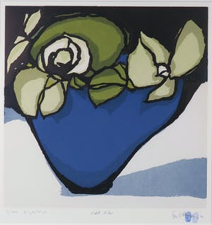 Fon Klement - Boardsnede, Vase Bleu - Ingelijst kopen? Bied vanaf 100!