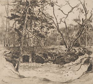 Willem de Zwart - Ets, Z.T. Landschap kopen? Bied vanaf 20!