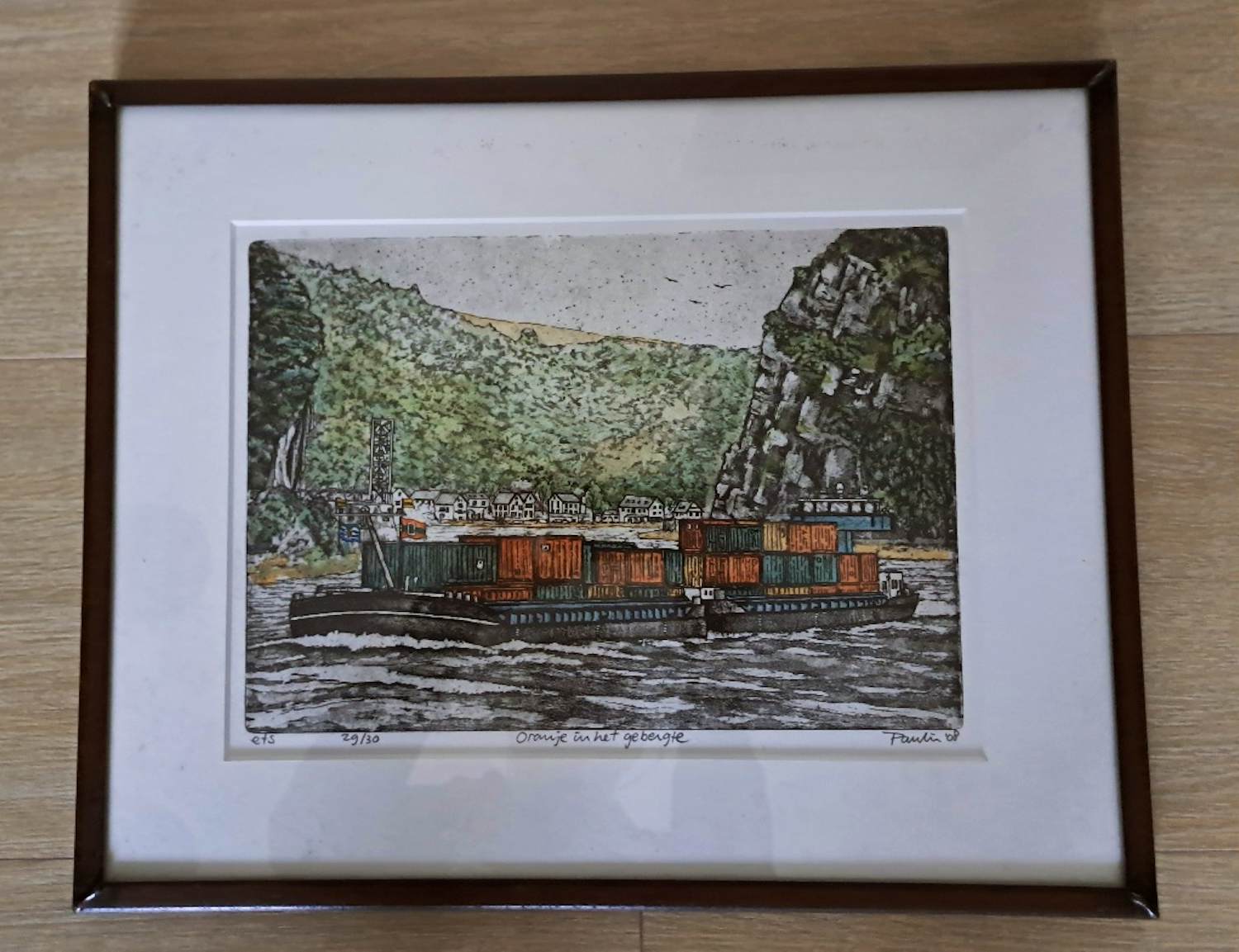 Pauline Vos - (Atelier WB10) — Ets “Oranje in het gebergte”, genummerd 29/30 + Certificaat kopen? Bied vanaf 90!