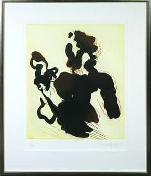 Ger Lataster - Kleurenets, Zonder titel - Ingelijst verkocht voor € 50!