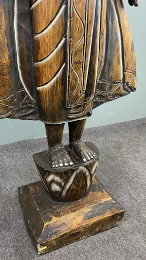 Niet of onleesbaar gesigneerd - Staande houten Boedhha - 175cm kopen? Bied vanaf 1!