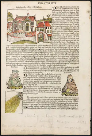 Michael Wolgemut - en Wilhem Pleydenwurff - Wiegedruk en houtsnede Terra Etas Mundiu Foliu CCXXII kopen? Bied vanaf 100!