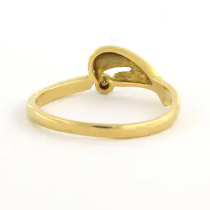 18k gouden ring met briljant geslepen diamant tot. 0.01ct - ringmaat 17(53) kopen? Bied vanaf 185!