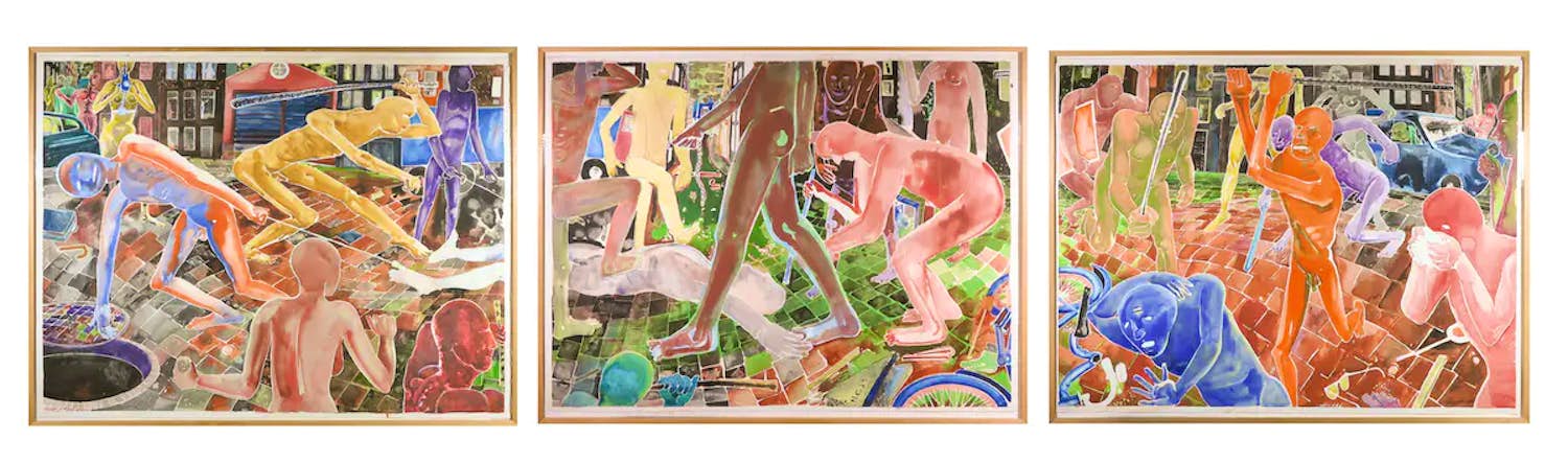 Henri de Haas - Drieluik 'De straat' kopen? Bied vanaf 200!