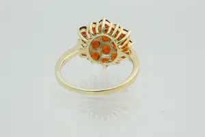 9- Klassieke 14 karaats geel-gouden rozet ring - 19 gefacetteerde bruine stenen kopen? Bied vanaf 140!