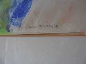 Wim Drion - Gouache op papier, titel. "Rendez-vous kopen? Bied vanaf 25!