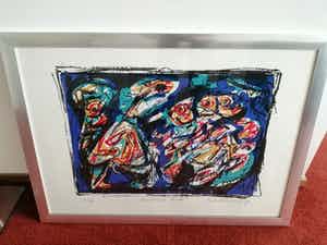 Gligor Cemerski - Prachtig abstract werk uit 1989 verkocht voor € 45!