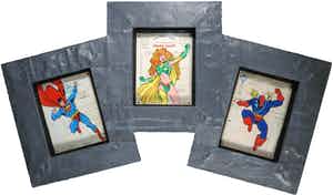 Jan Bollaert - Acryl op papier, Super Trio - Ingelijst (Groot) verkocht voor € 50!