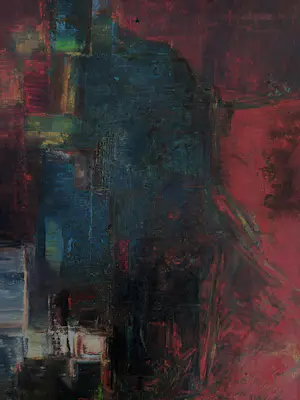 Silvin Bronkart - Seltenes abstraktes Ölgemälde auf Leinwand aus dem Jahr 1961 „Connivence“ kopen? Bied vanaf 1900!