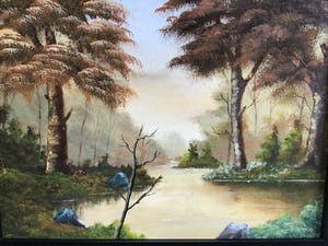 Niet of onleesbaar gesigneerd - Landschap met bos en water kopen? Bied vanaf 1!