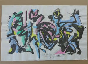 Ernst Vijlbrief - ABSTRACTIE / ORIGINEEL WERK / 65x99cm / SIG / 1995 kopen? Bied vanaf 80!