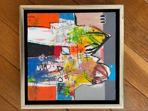 Kantcho Kanev - Zeefdruk en collage op papier (op paneel), Zonder titel kopen? Bied vanaf 75!