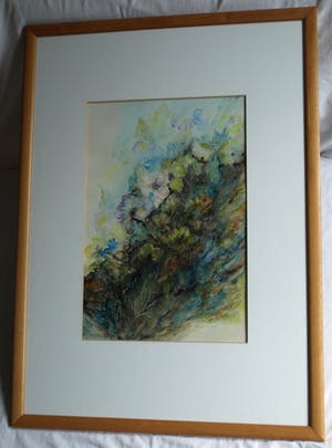 Niet of onleesbaar gesigneerd - Ingelijste aquarel , Bloemstilleven – 1959 kopen? Bied vanaf 1!