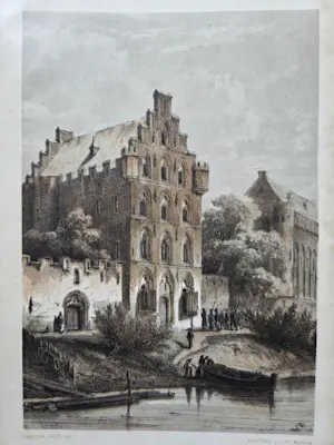 Cornelis Springer - Vijf stadsgezichten / gebouwen kopen? Bied vanaf 20!