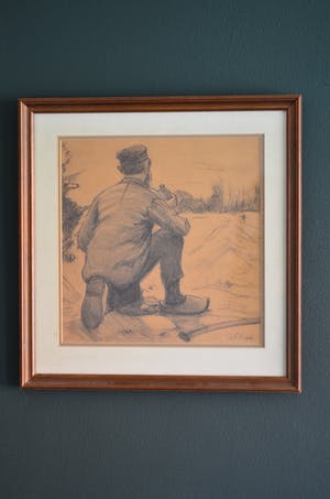 Gerard Krol - Tekening van een boer kopen? Bied vanaf 50!