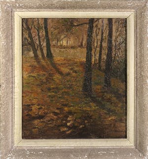 Jan Hooimeijer - Olieverf op doek, Vijvertje in 't Haagsche Bosch - Ingelijst kopen? Bied vanaf 100!