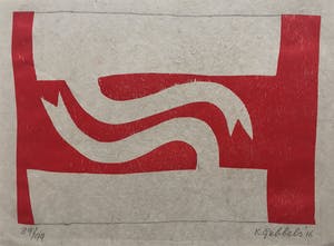 Klaas Gubbels - houtdruk ‘Naar Elkaar’ - 2016 kopen? Bied vanaf 295!