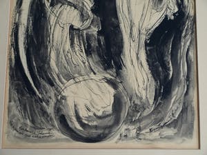 Klaas Pijlman - Inkt en gewassen inkt , “Openbaring van Johannes” - ingelijst – 1955 kopen? Bied vanaf 35!