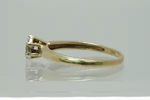 50- Klassieke 14 Krt geel-gouden rozet ring met 6 briljanten (0.10ct) diamant kopen? Bied vanaf 80!