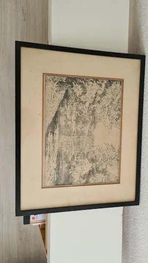 Simon Moulijn - Simon Moulijn Boslandschap met water en huis ets , gesigneerd kopen? Bied vanaf 50!