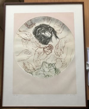 Paul van Dongen - Ets PIETA uit 2001- met het boek Pieta. kopen? Bied vanaf 150!