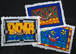 Piet Quekel - Lot van drie gouaches op rijstpapier, A spermwhale kopen? Bied vanaf 40!