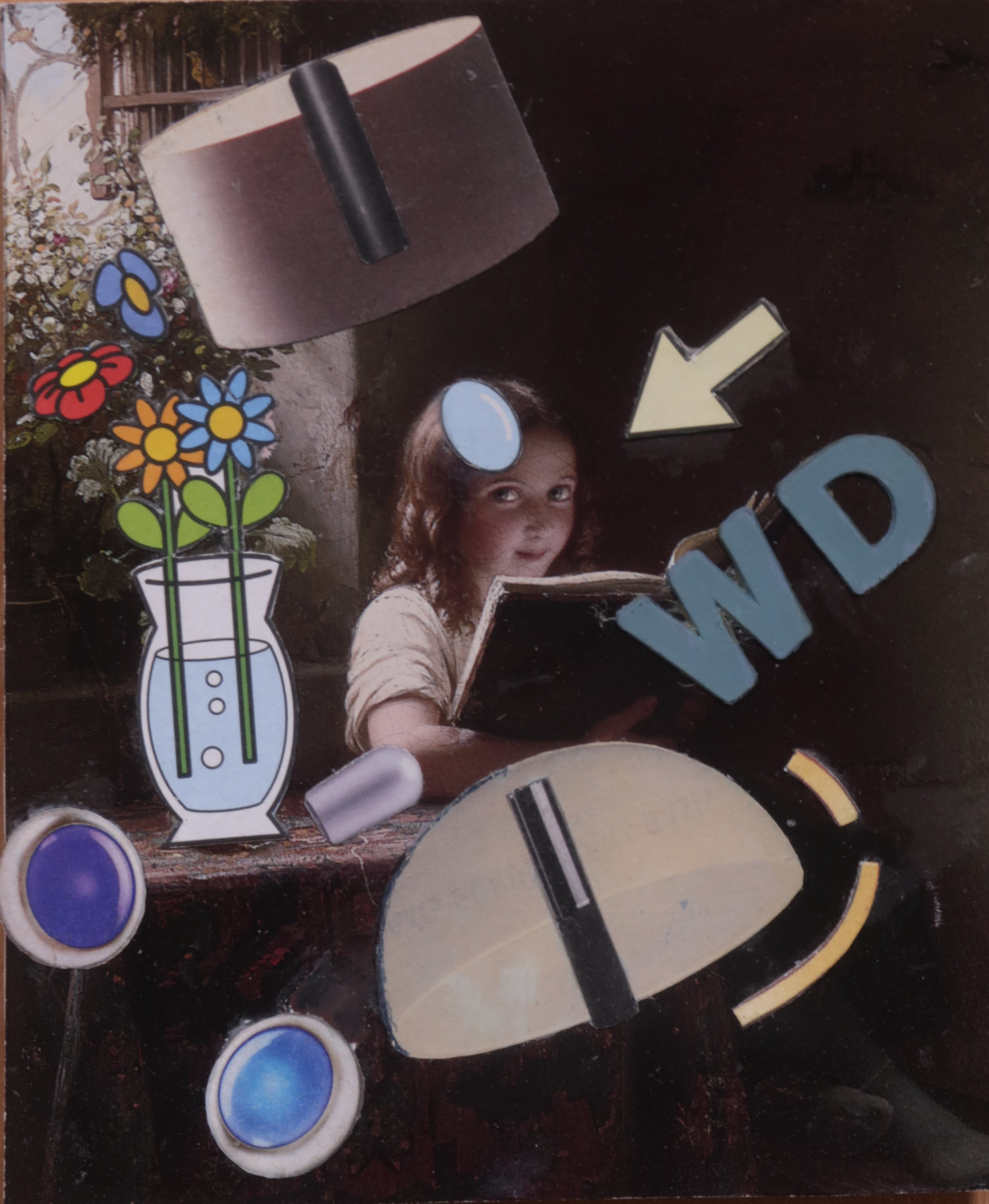 Reinier Lucassen - Collage, WD - Ingelijst verkocht voor € 250!