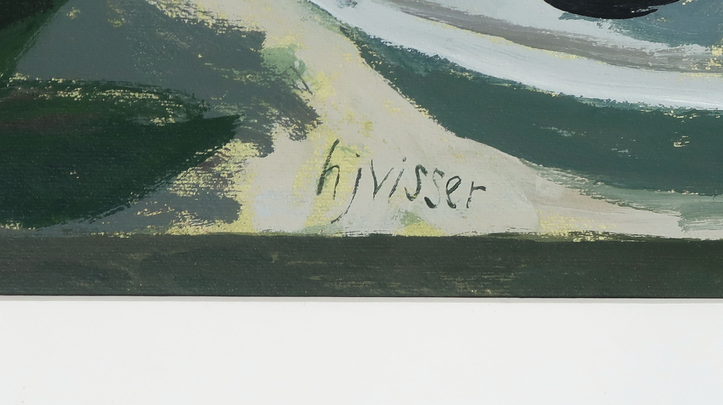 Hendrik Jan Visser - Acryl op papier, Bord met fruit - Ingelijst kopen? Bied vanaf 20!